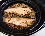 鮭と大豆のたんぱく質たっぷり炊き込みご飯作り方3写真