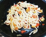 子ども向けトマボナーラうどん作り方4写真