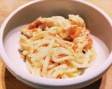 子ども向けトマボナーラうどん作り方7写真