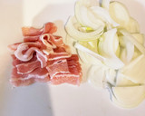 味付けメンマと豚肉と玉ねぎの炒めもの作り方1写真