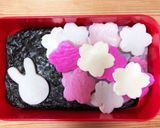 桜咲く祝合格入学弁当　うさぎのお花見弁当作り方8写真