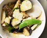 レンジ肉無豆腐きな粉松屋風ネギ塩野菜炒め作り方15写真