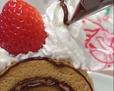 市販のロールケーキで。コミックケーキ作り方4写真