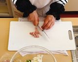 沼須ねぎとハムのマスタード和え作り方3写真