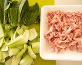 豚こまとチンゲン菜のしょうが炒め作り方1写真