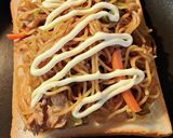 Wチーズ焼きそばホットサンド☆リメイク作り方3写真