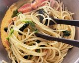 ほうれん草とサーモンのぺぺたま作り方6写真