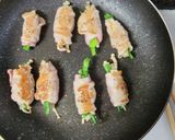 お弁当に!豚肉とえのきとにらの照り巻き作り方5写真