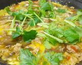 きんぴらごぼう と 鶏挽肉の卵とじ(丼)作り方4写真
