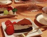 2層仕立てのチョコレートチーズケーキ作り方35写真