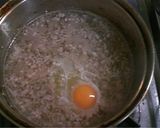 簡単!!ひき肉とにらと落とし卵の味噌汁☆作り方4写真
