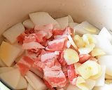 大根６㎝で、にんにく入り薄切り豚バラ大根作り方2写真