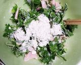 天ぷら粉でセロリの葉のかき揚げ作り方3写真