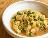 簡単♪えんどう豆と厚揚げの玉子とじ作り方6写真