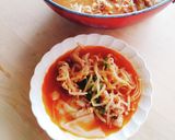 酸っぱ辛いもやしワンタンスープ★寒い日!作り方10写真