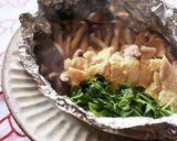豚肉ときのこと豆苗のホイル蒸し作り方4写真