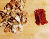 お豆腐の舞茸&梅塩昆布オイル餡かけ作り方1写真
