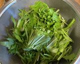 水菜、絹どうふ、分葱の白和え作り方1写真