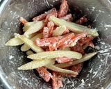波里　お米の粉でヤングコーンのかき揚げ作り方3写真
