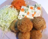 蕗の薹とクリームチーズの海老芋コロッケ作り方8写真