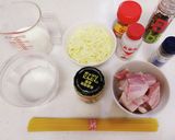 卵不使用☆フライパンのみカルボナーラ風作り方1写真