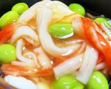 簡単　豆腐のカニかま枝豆あんかけ作り方6写真