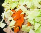 タレでしあげる●豚肉＆キャベツの野菜炒め作り方1写真