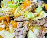 タレでしあげる●豚肉＆キャベツの野菜炒め作り方3写真