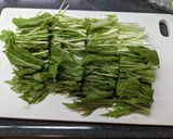 フライパンレス！水菜と鶏むね肉の中華蒸し作り方1写真