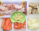 鶏もも肉とトマトの生姜煮をスープ仕立てで作り方1写真