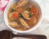 あさりとトマトの味噌バタースープ♪作り方4写真