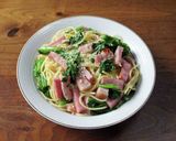 菜の花とベーコンのパスタ作り方8写真