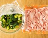 ブロッコリーと豚肉のハニーマスタード炒め作り方1写真