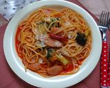 トマトとウインナーのクリームパスタ☆作り方6写真