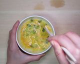 ポン酢で新玉ねぎとカイワレのたまご丼作り方3写真
