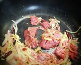 コンビーフ&揚げ茄子のトマトパスタ!作り方1写真