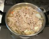 赤味噌の大きめ具だくさん豚汁作り方5写真