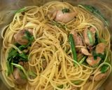 鶏もも肉とニラのスタミナパスタ作り方7写真
