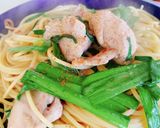 鶏もも肉とニラのスタミナパスタ作り方8写真