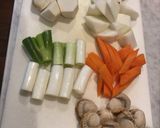 ベビーホタテと根菜の煮物作り方1写真