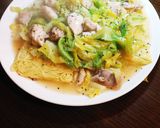 簡単☆キャベツと鶏肉のあんかけ焼きそば作り方4写真