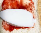 今朝の4w1hサンド「いちごミルク」作り方2写真