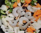 わさびマヨネーズ味☆野菜とえびのチーズ焼作り方3写真