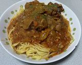 手羽元赤ワイントマト煮込みパスタ作り方9写真