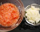 簡単！トマトクリームパスタ　お肉たっぷり作り方1写真