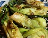 チンゲン菜のにんにく黒こしょうあんかけ作り方8写真