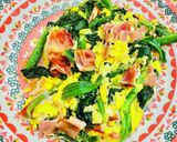 ほうれん草ベーコンの簡単オープンサンド♪作り方1写真