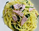 電子レンジで簡単！ハムとほうれん草パスタ作り方7写真