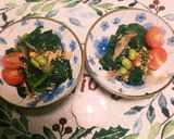 実家の青菜のおひたしを綺麗にアレンジ作り方2写真