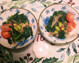 実家の青菜のおひたしを綺麗にアレンジ作り方2写真